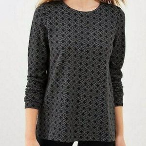 J. Jill Ponte Jacquard Diamond Print Top, sz. S